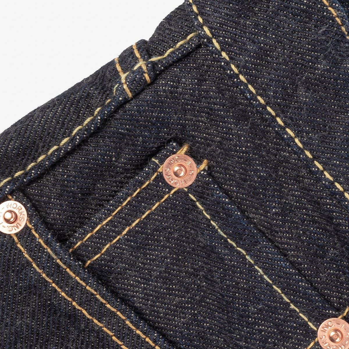 IH-634S-19L 19oz Left Hand Twill Selvedge Denim Straight Cut Jeans - Indigo - 12
