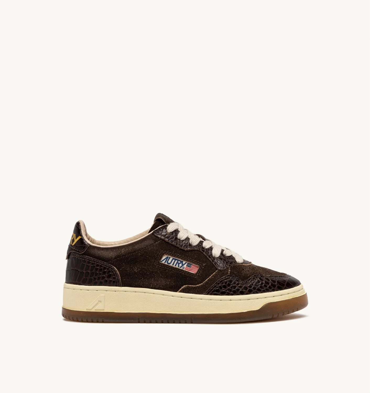 MEDALIST LOW SNEAKERS IN MUSTANG AND BROWN SUEDE AND LEATHER - 1