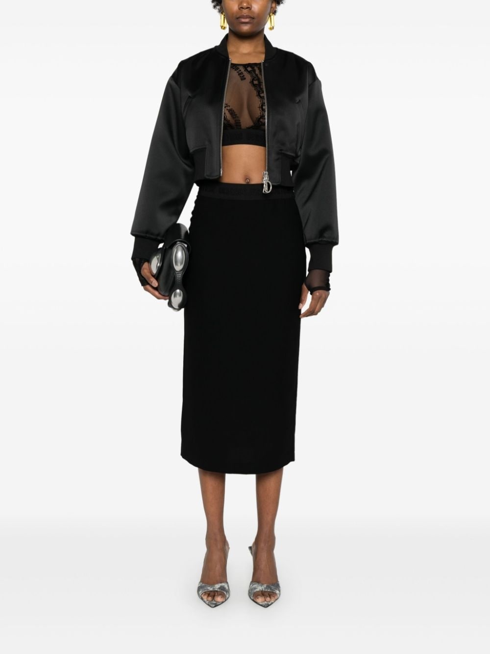 Chain Couture-flocked top - 2