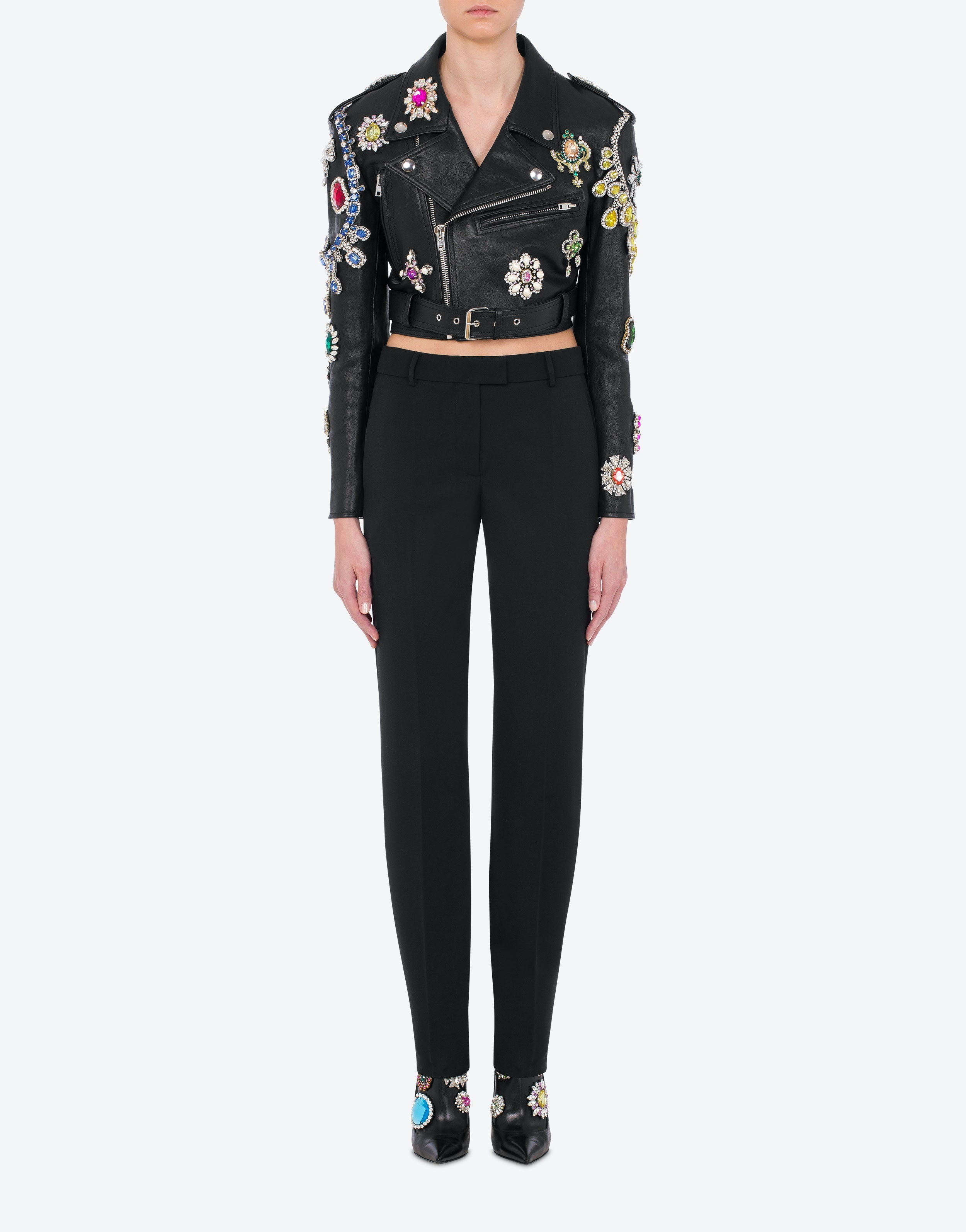 JEWELS NAPPA LEATHER BIKER - 2