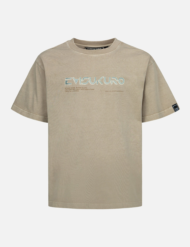 Metallic Stud Textured Logo Print T-shirt 1