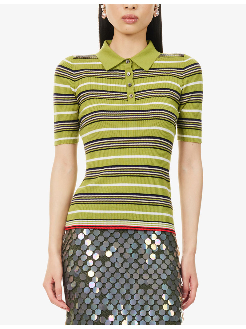 Janis Striped Wool Polo Top 3