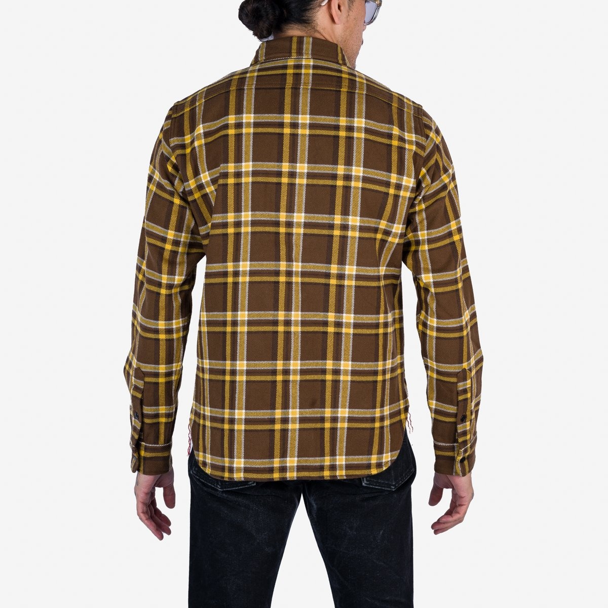 IHSH-378-BRN Ultra Heavy Flannel Crazy Check Work Shirt - Brown - 4