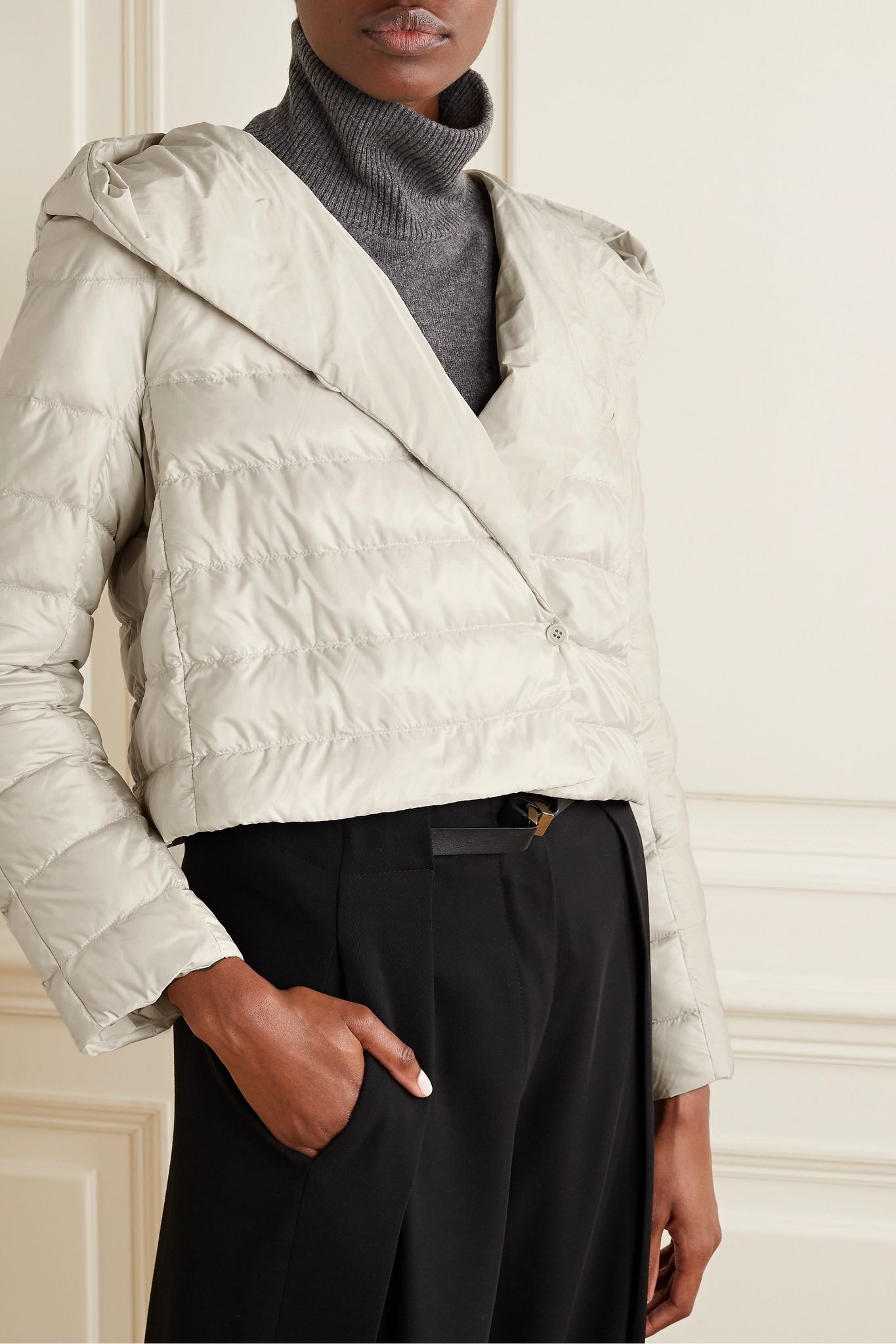 The Cube cropped hooded quilted shell down jacket - 3