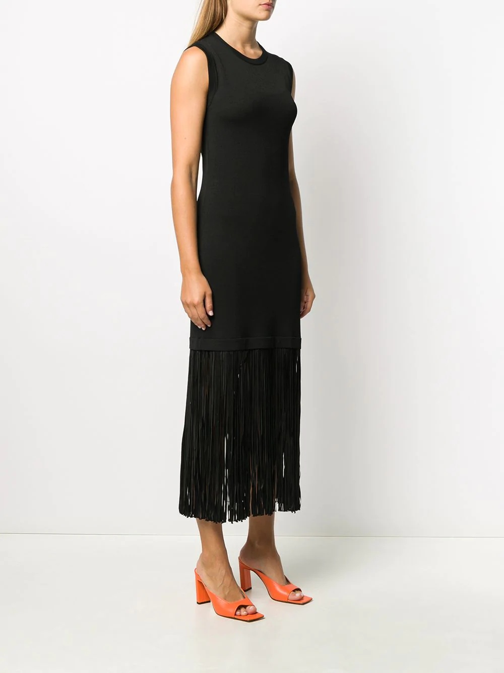 sleeveless fringed dress - 3