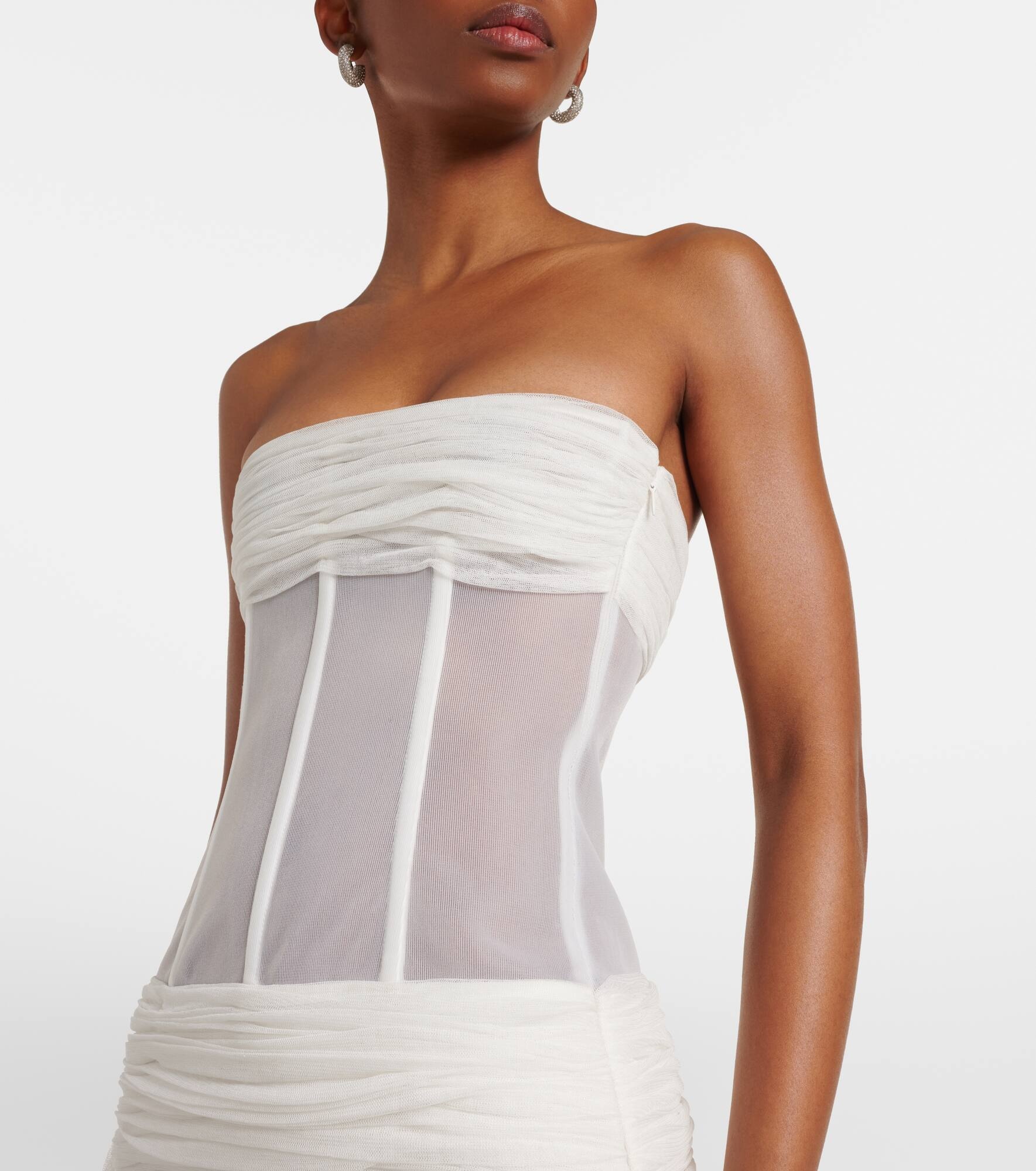 Bridal veiled corset dress - 4