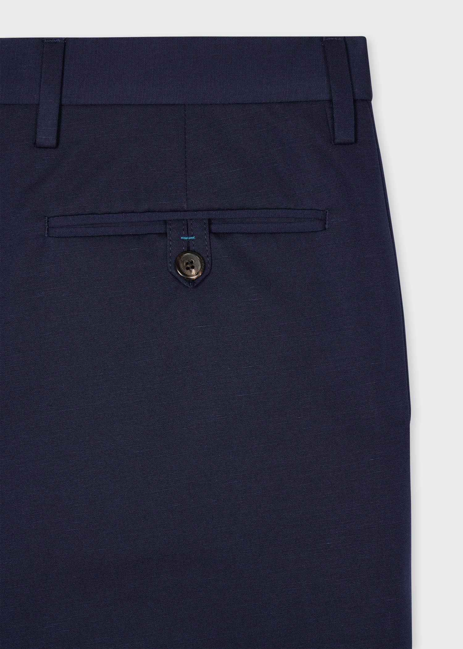 Navy Cotton-Linen Trousers - 2