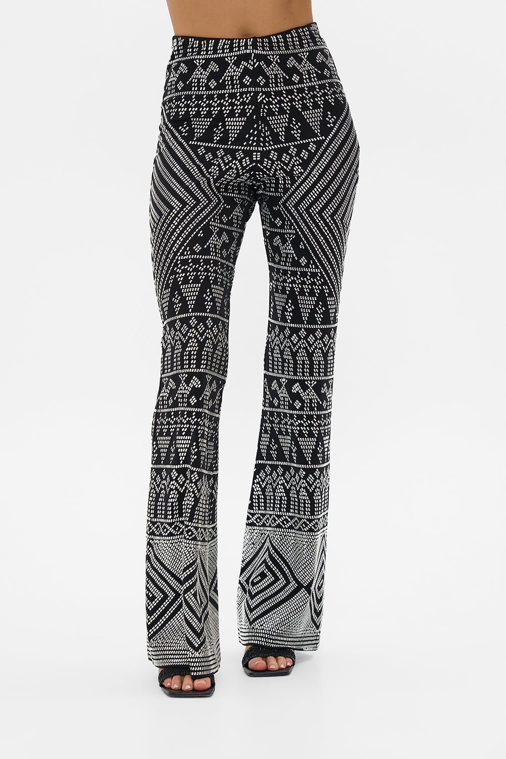 JERSEY FLARE PANT WITH ALL OVER HOTFIX - 5