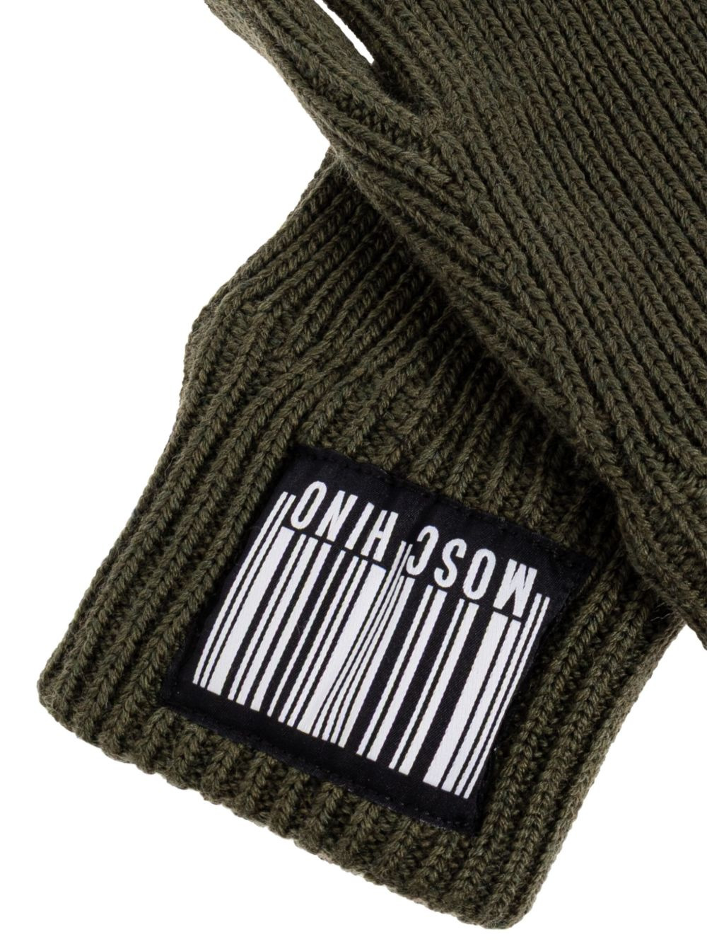 ribbed logo-patch gloves - 3