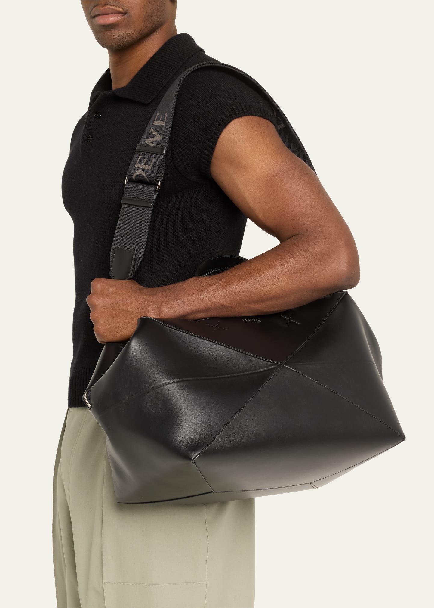 Men's Puzzle Fold Leather Duffle Bag - 2