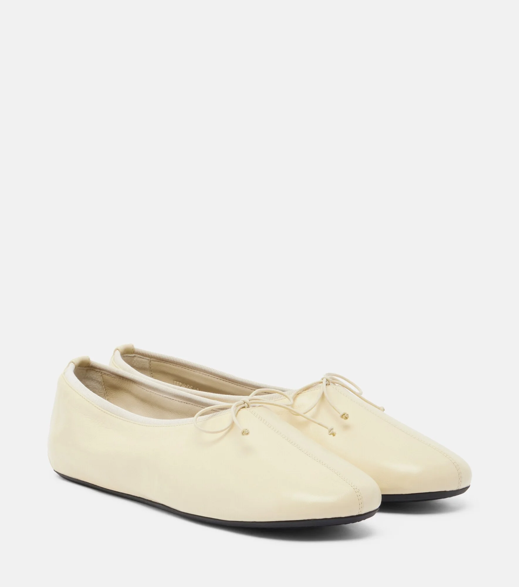 Gathered leather ballet flats - 1