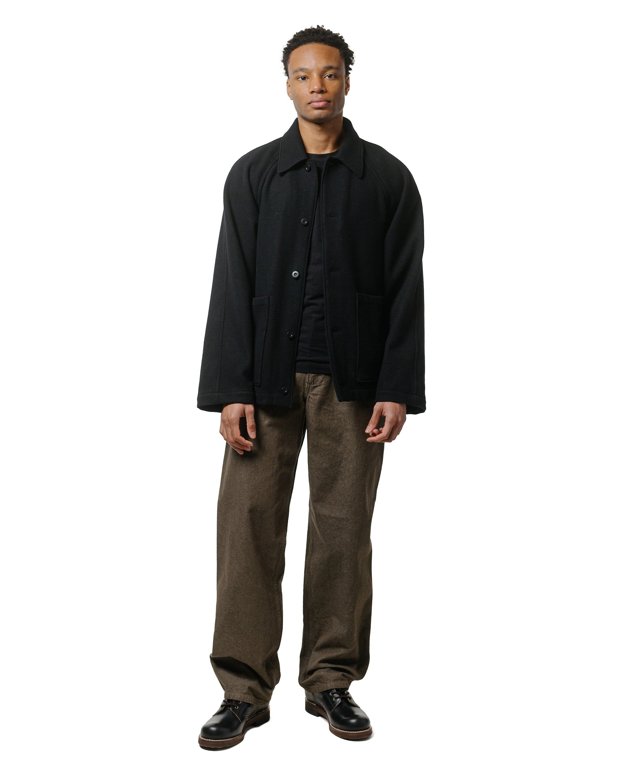Rambler Coat Black Wool Flannel - 4