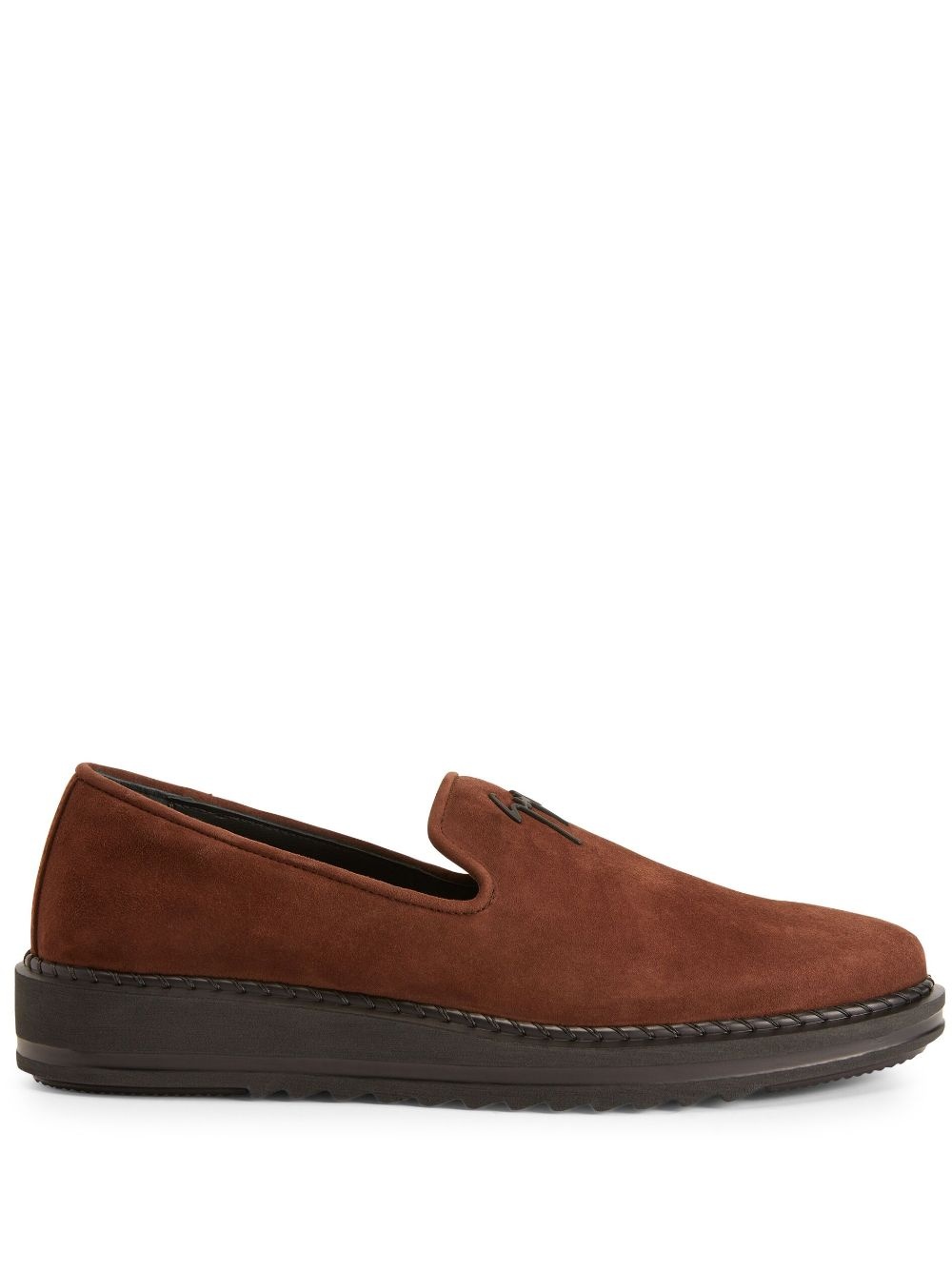 Klaus logo-plaque suede loafers - 1