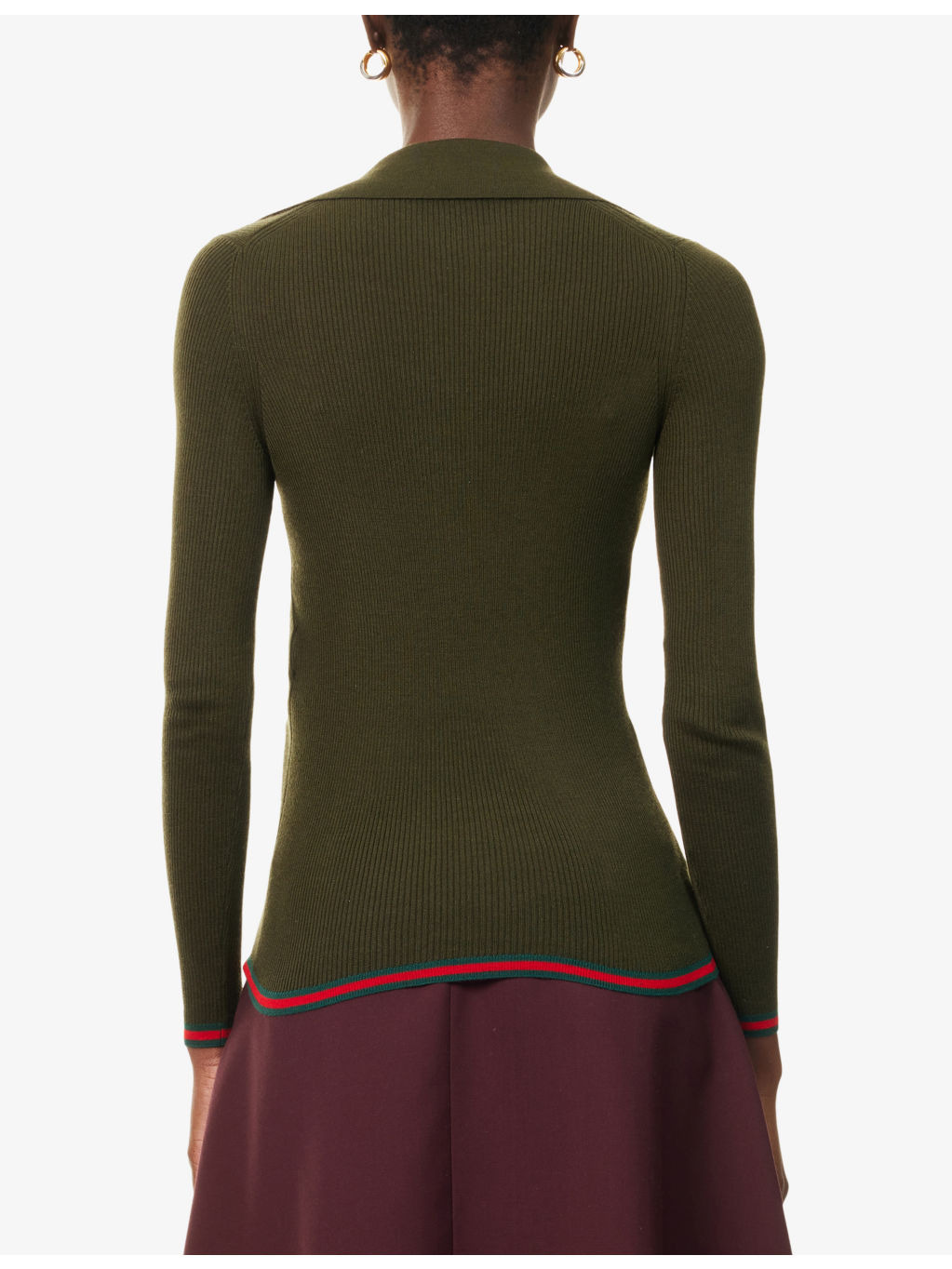 Ribbed Long-Sleeves Cashmere And Silk Polo Shirt - 4