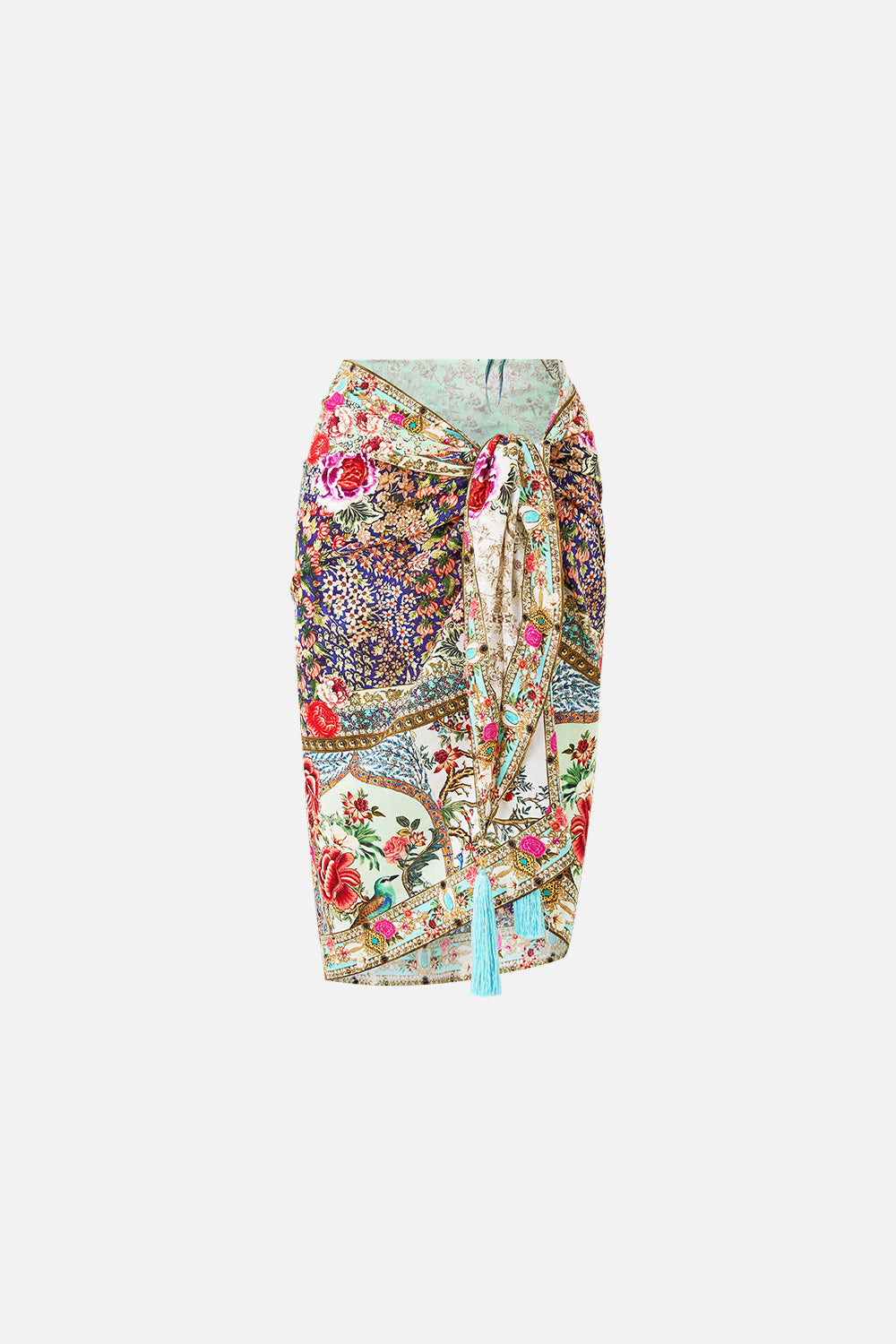 WOVEN SHORT SARONG WITH TASSELS - 1
