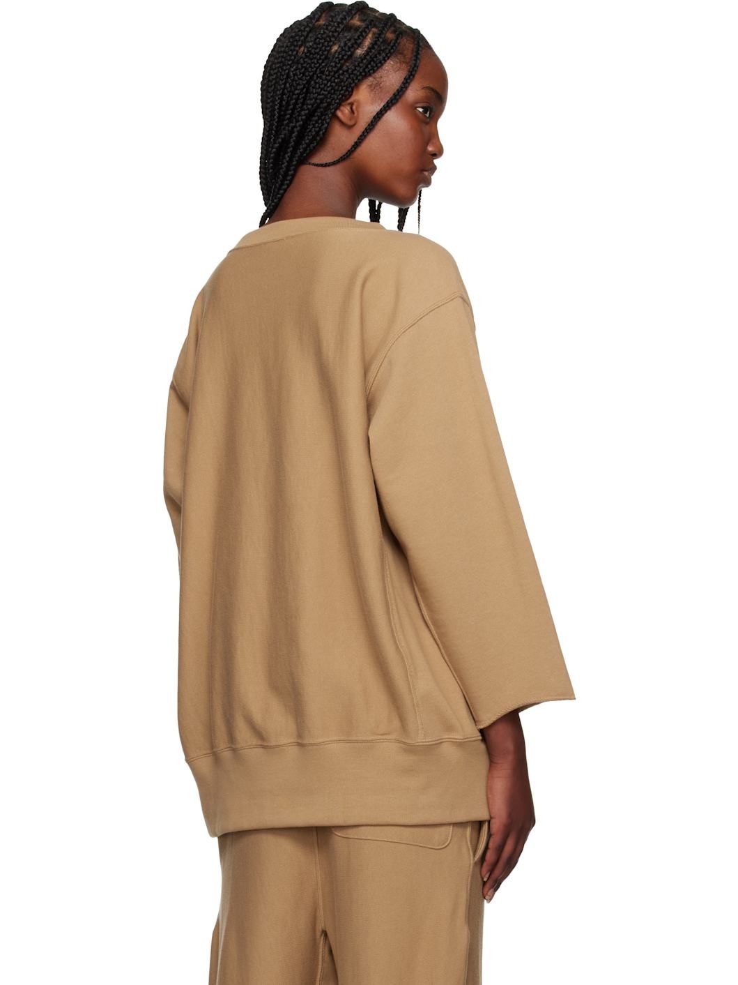Tan Champion Edition Beaded Logo Appliqué Sweatshirt - 3