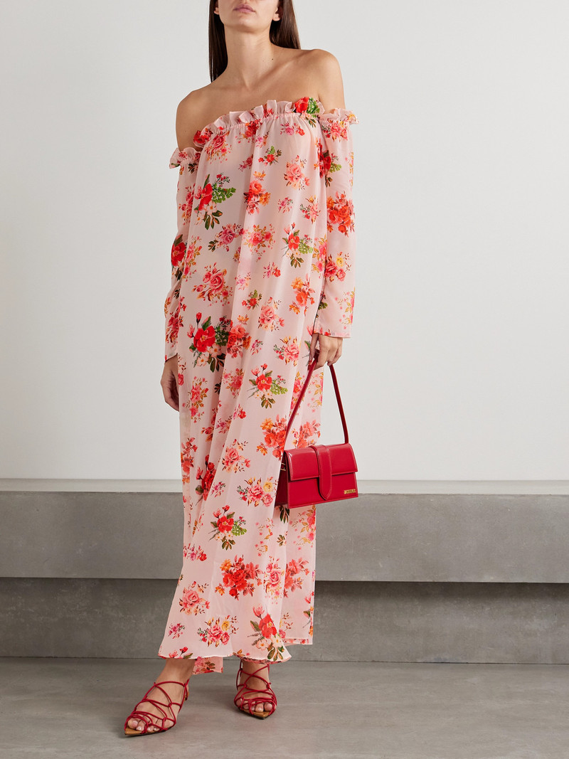 KIKA VARGAS Dede Off-the-shoulder Ruffled Floral-print Crepe De Chine Maxi Dress outlook