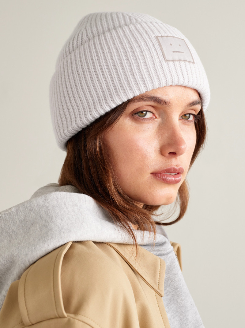 Acne Studios Appliquéd Ribbed Wool And Yak Hair-blend Beanie outlook