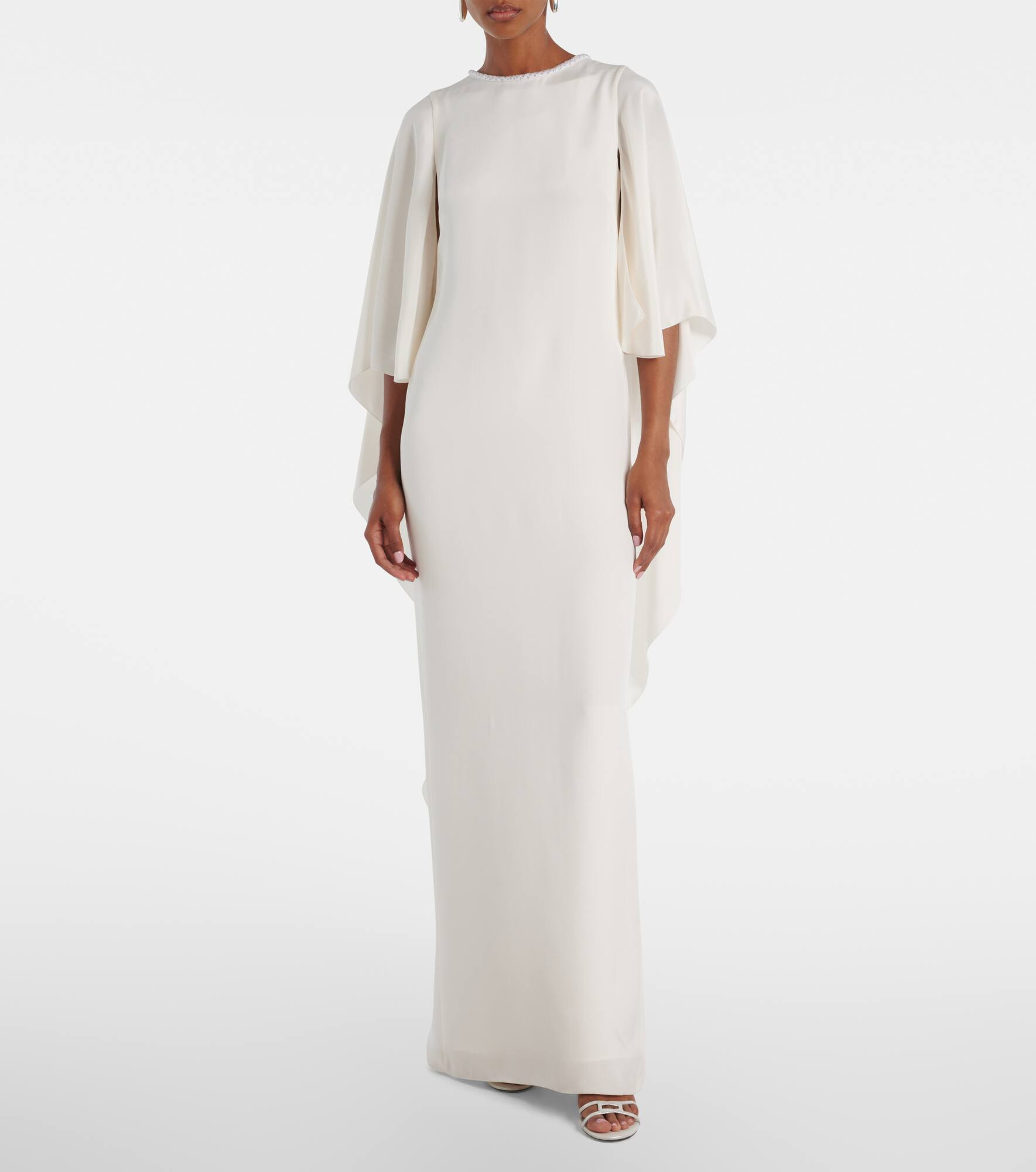 Poker cape-detail silk gown - 2