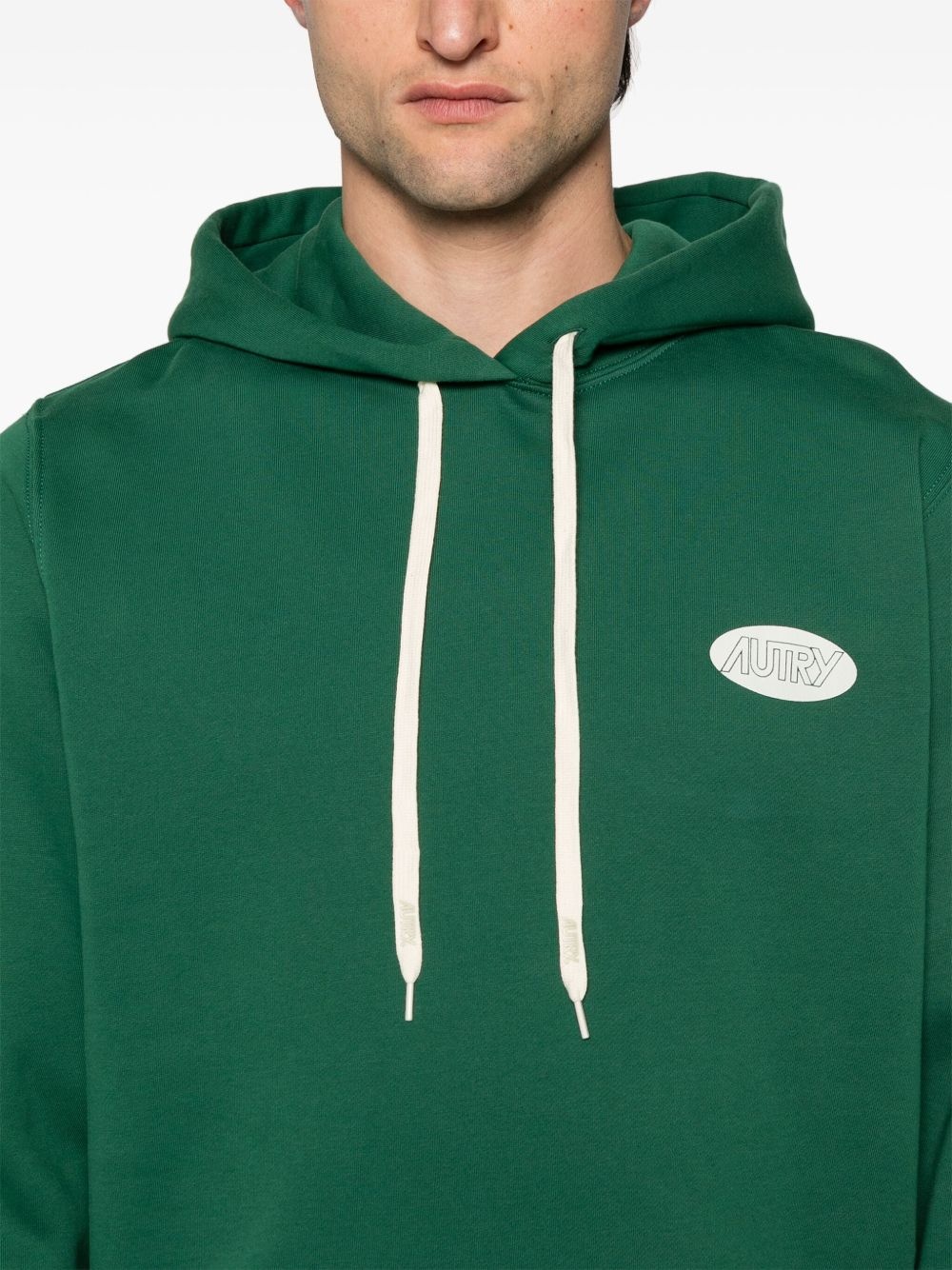 logo-print cotton hoodie - 5