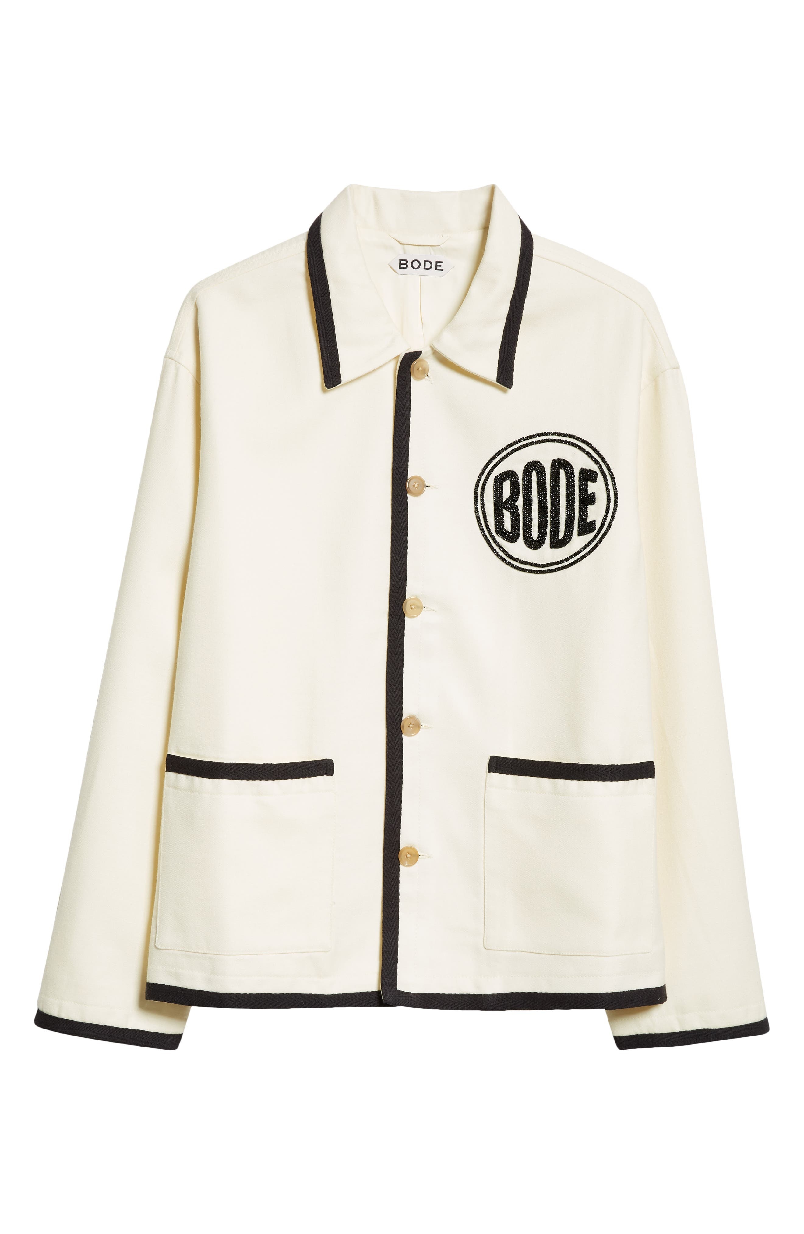 Bode Beaded Player Jacket in Black Cream at Nordstrom - 7