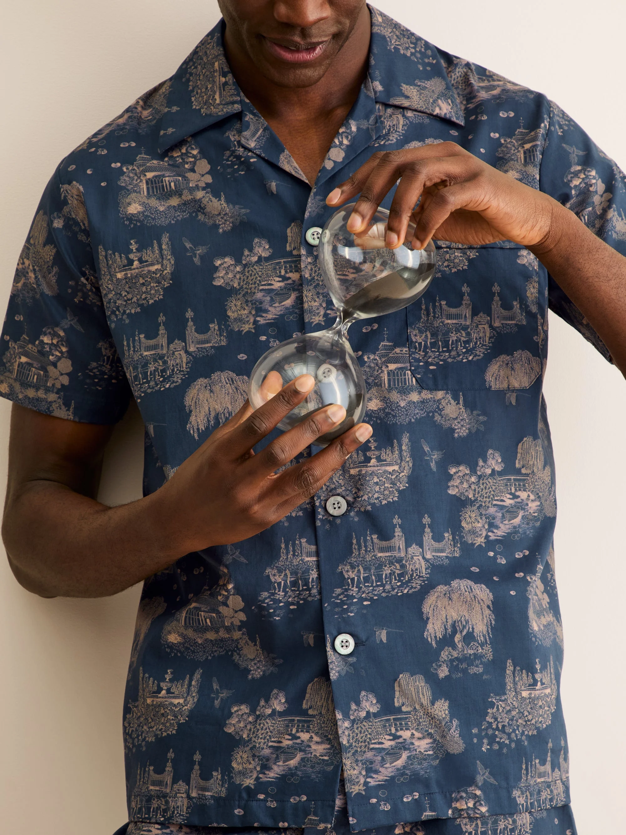Men's Short Pajamas London Toile Navy - 1
