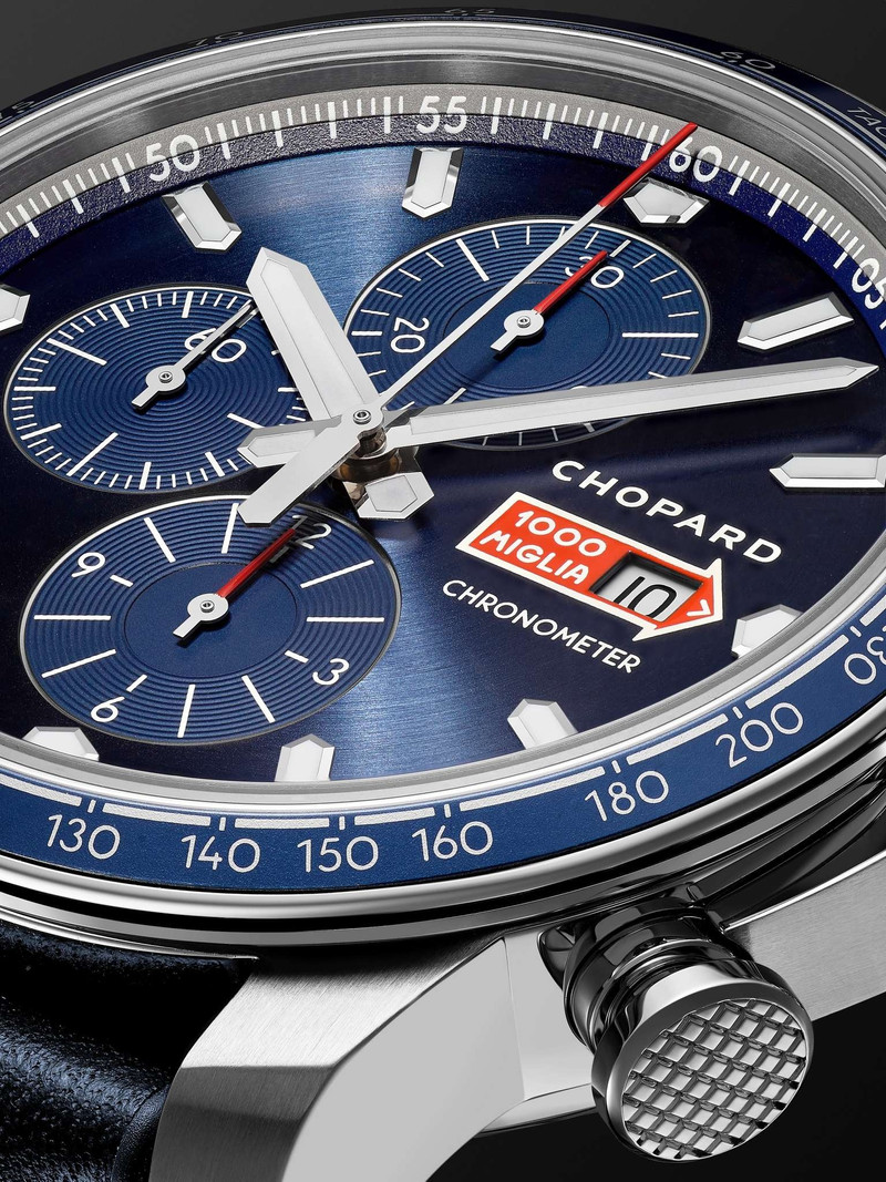Mille Miglia GTS Azzurro Chrono Automatic Limited Edition 44mm Stainless Steel and Leather Watch, Re 5