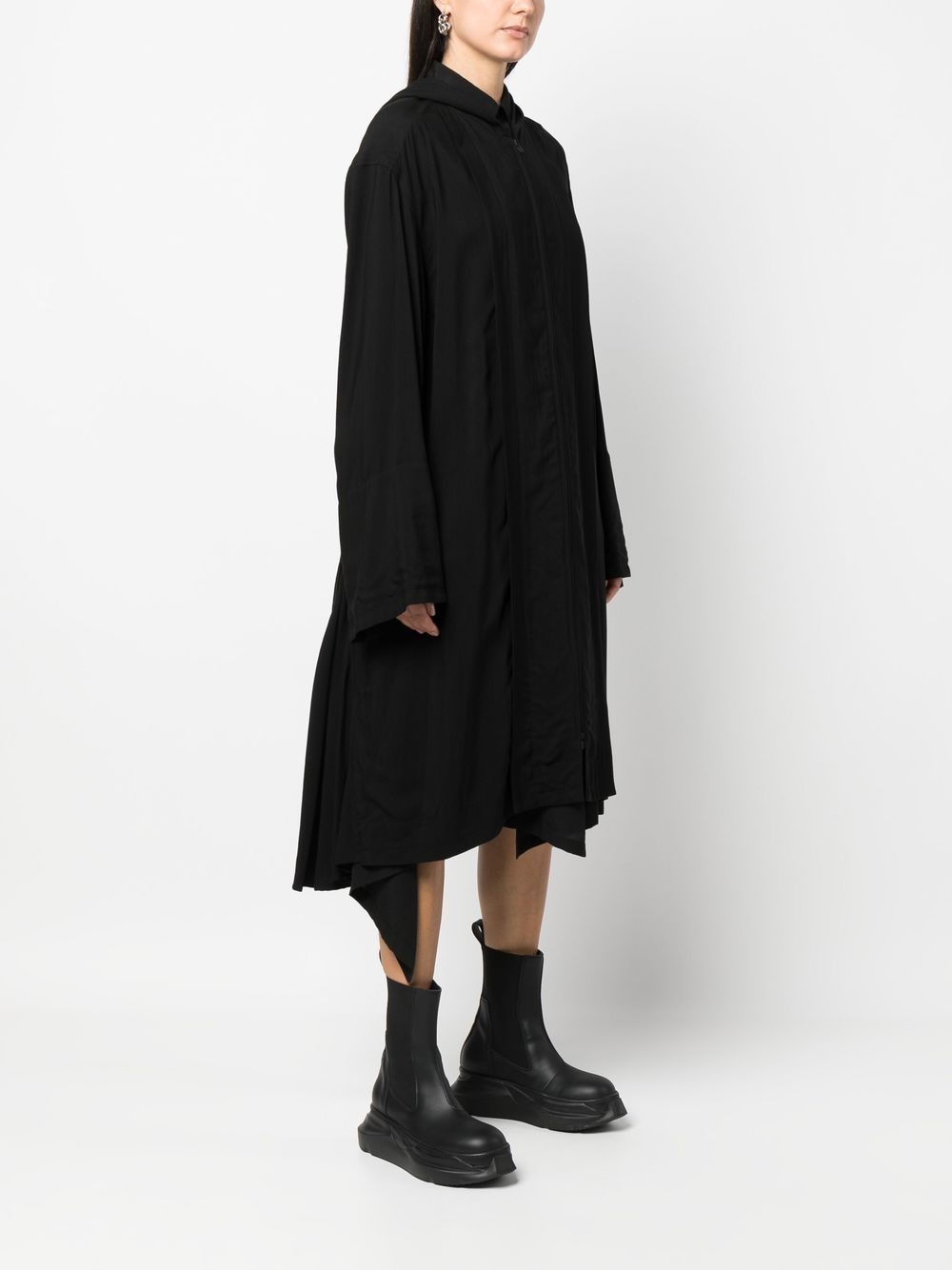 asymmetric hooded coat - 3