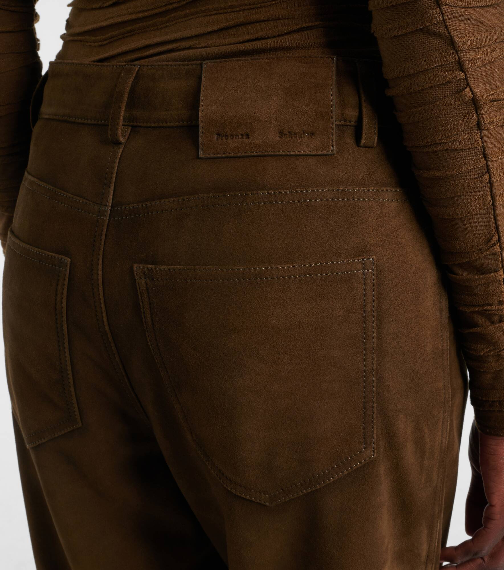 Maxine suede straight pants - 6