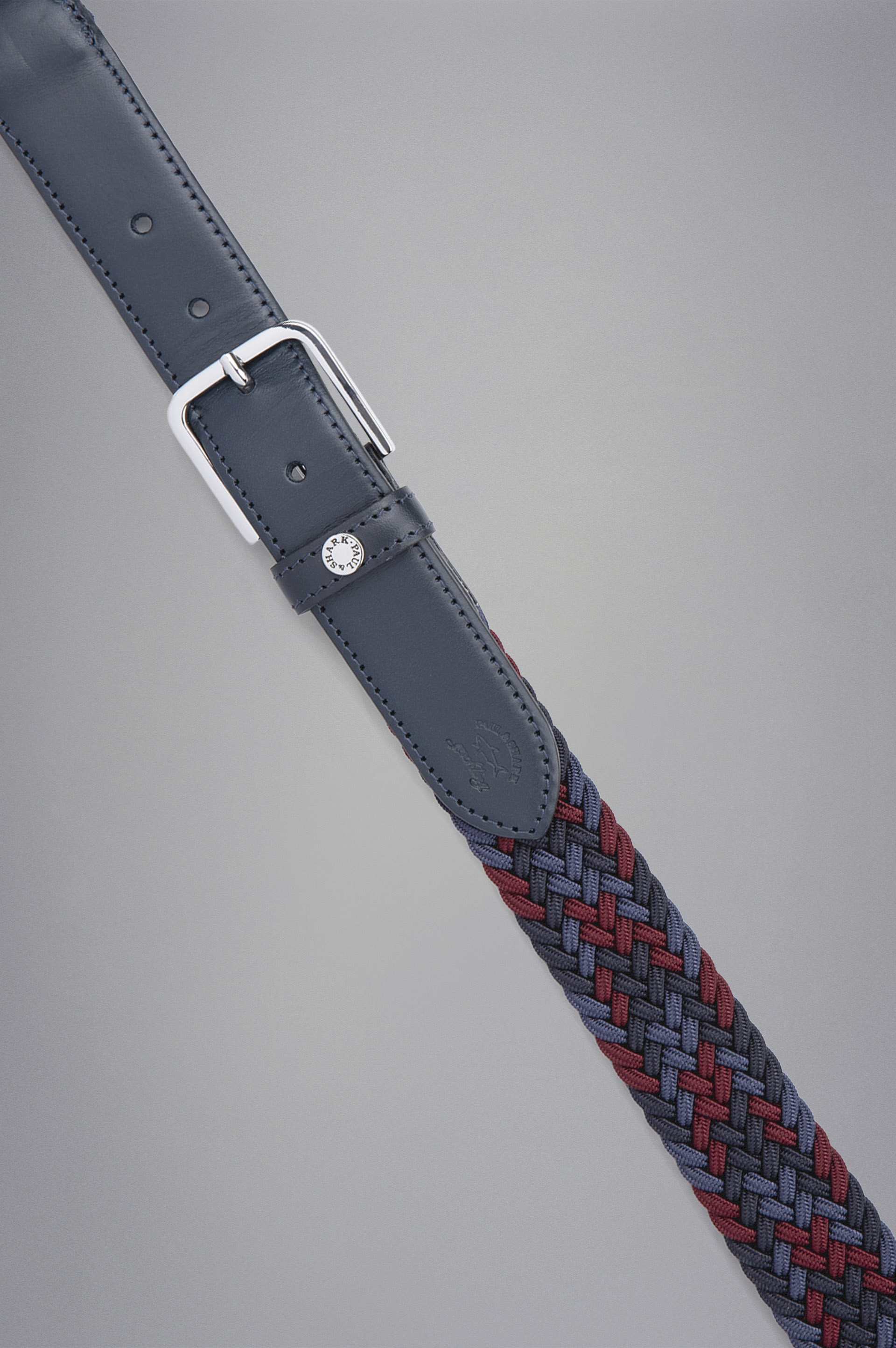 LEATHER TRIMMED WOVEN ELASTIC BELT - 2