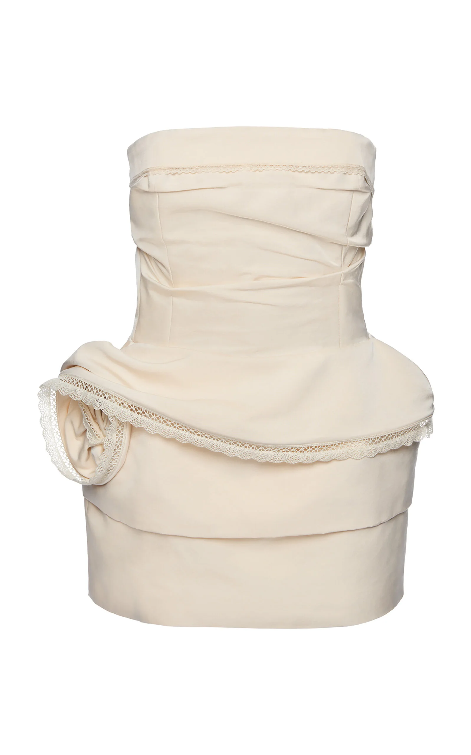 Rosette-Embellished Cotton-Silk Mini Dress ivory - 1