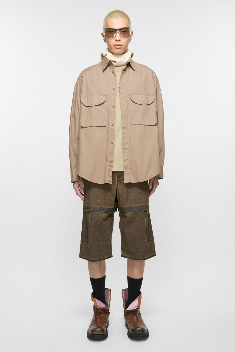Acne Studios Shorts coated cotton - Brown outlook