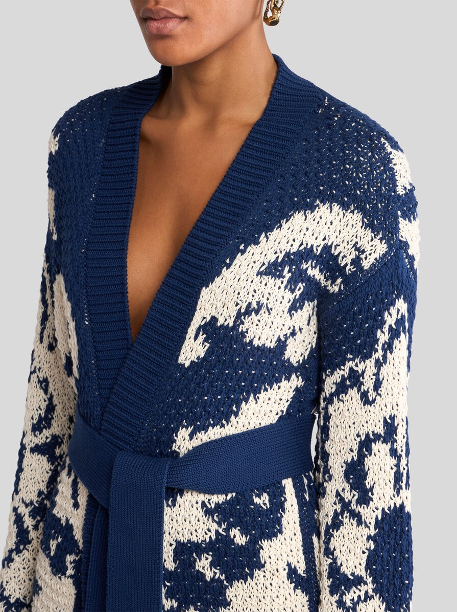 FLORAL JACQUARD CARDIGAN - 2