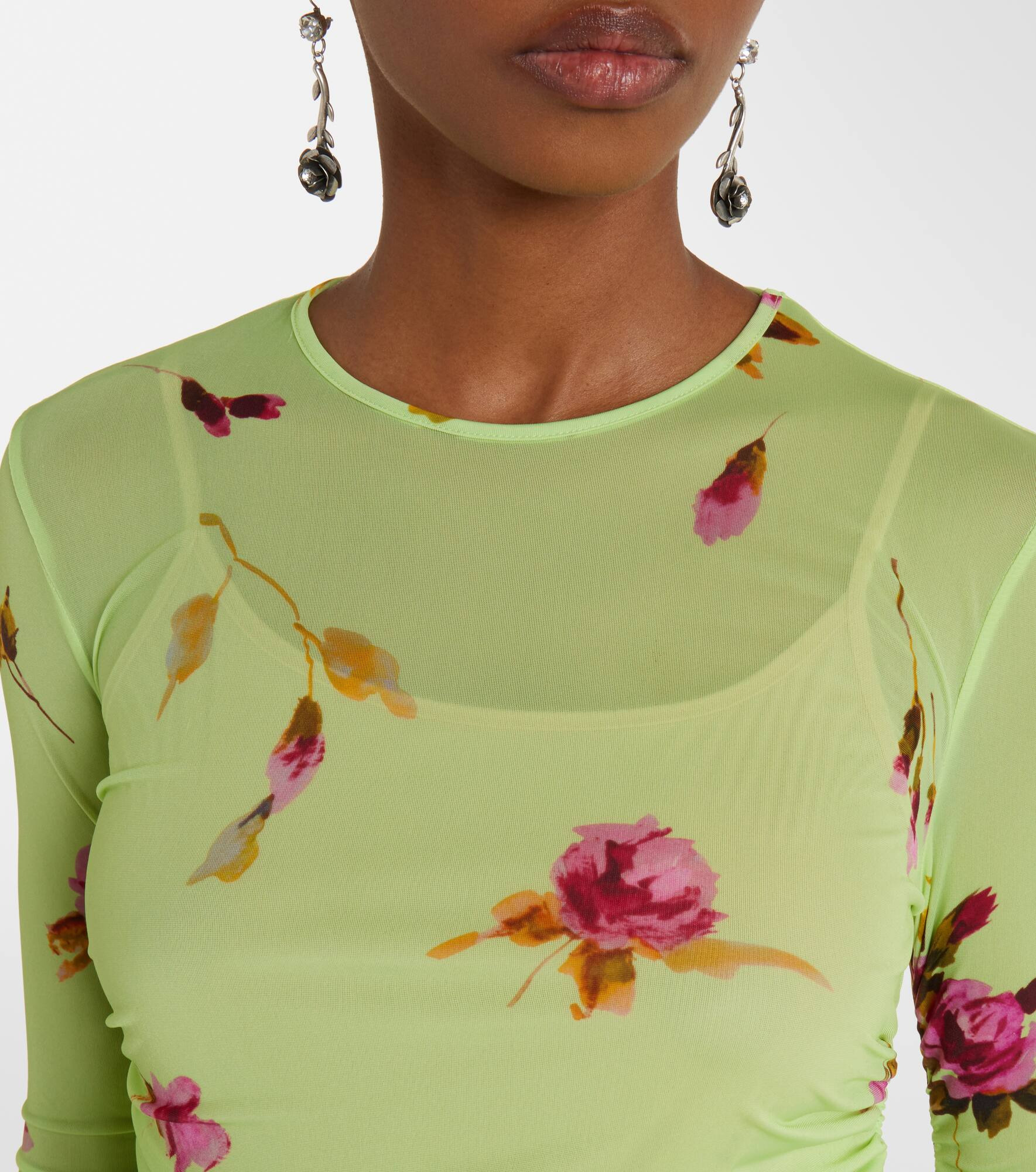 Floral jersey maxi dress - 4