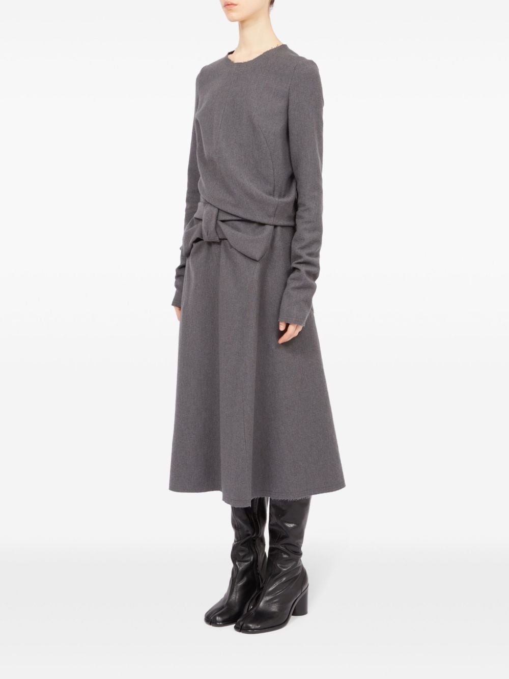bow-detailing midi dress - 6