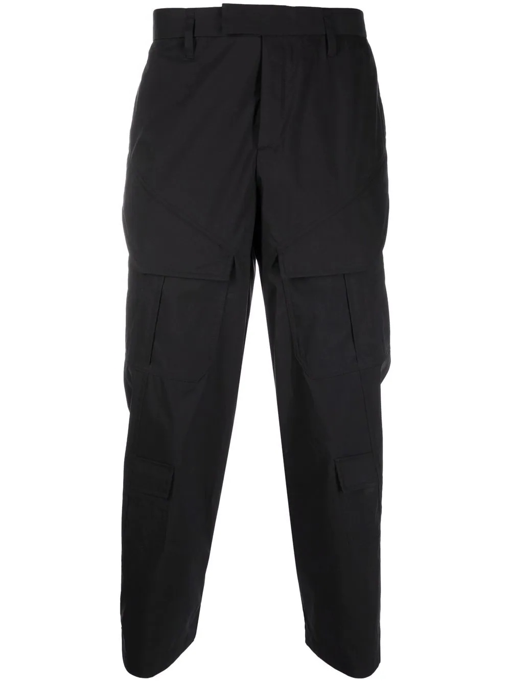 high-waisted cropped cargo trousers - 1