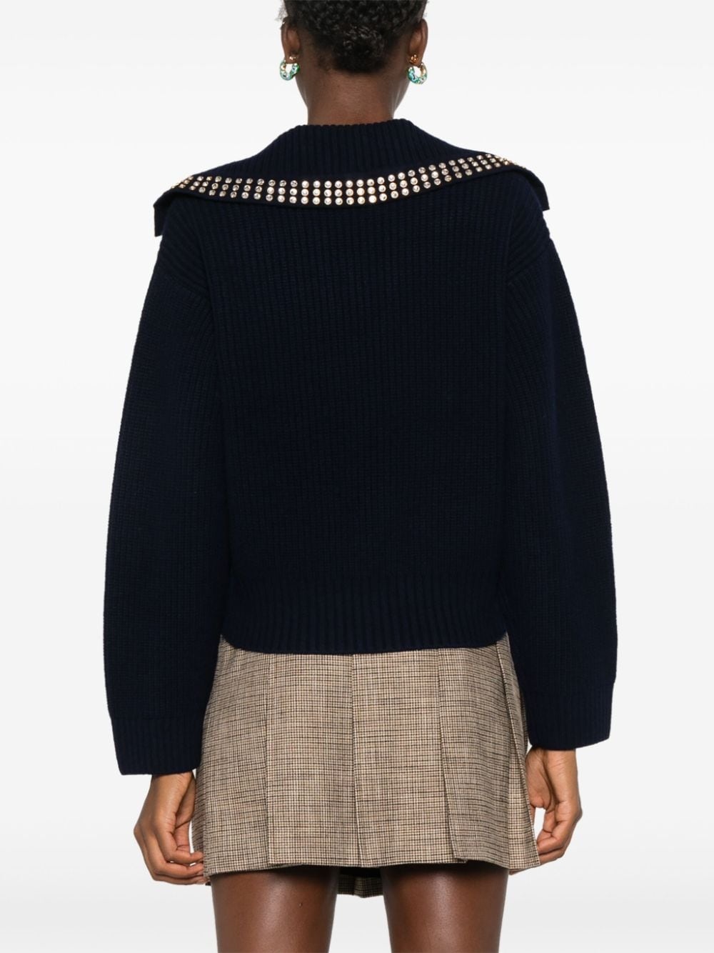 crystal-embellished wool jumper - 4