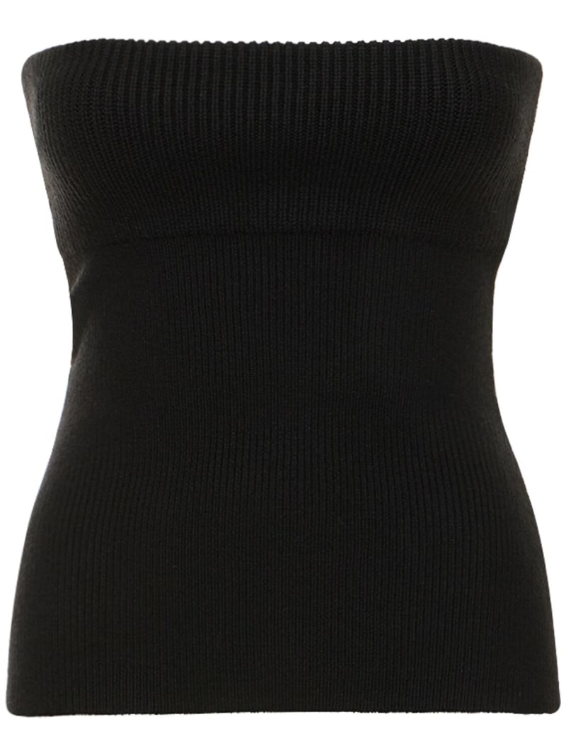 Ribbed wool tube top - 1