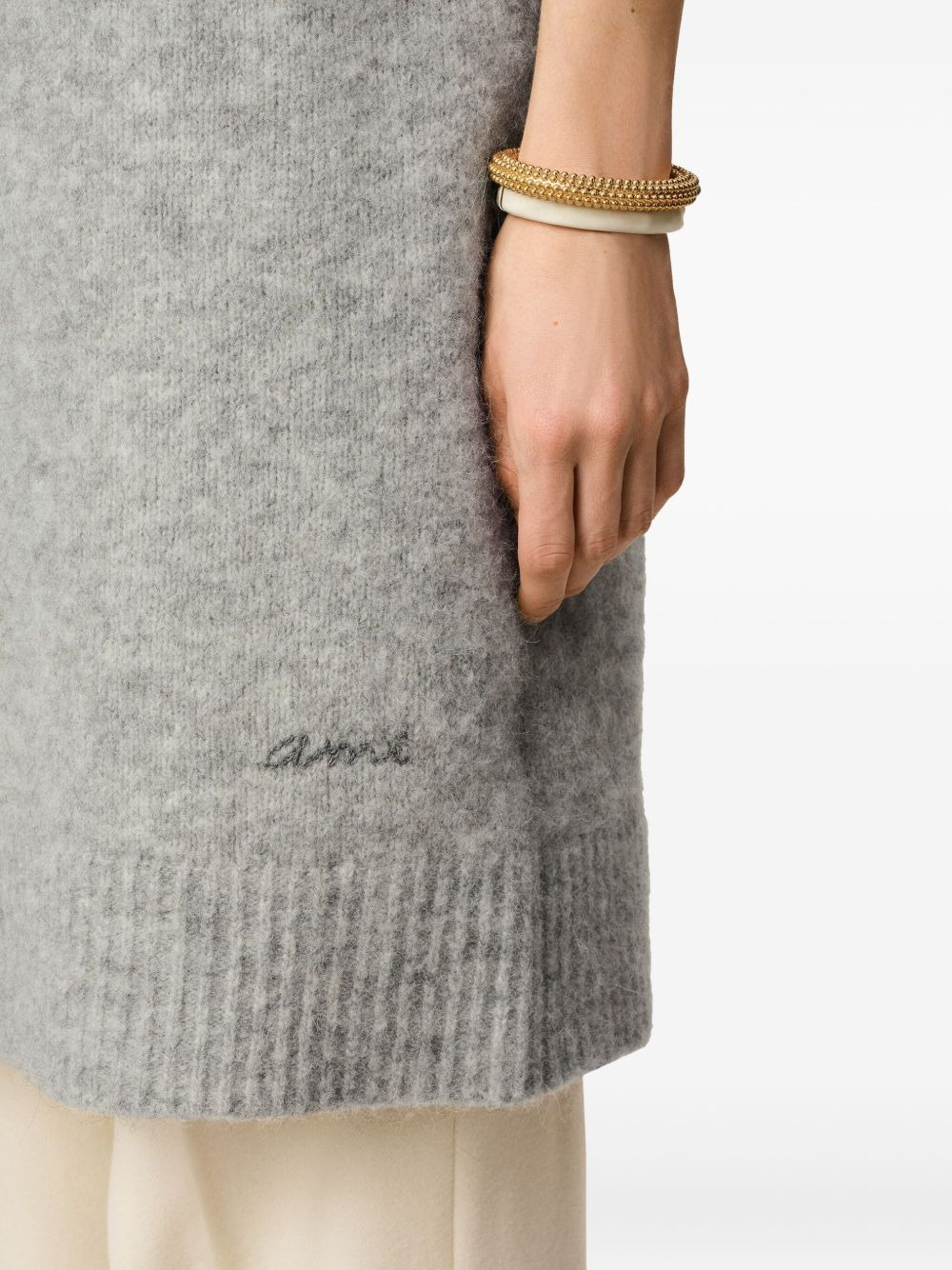 polo-collar knitted dress - 6