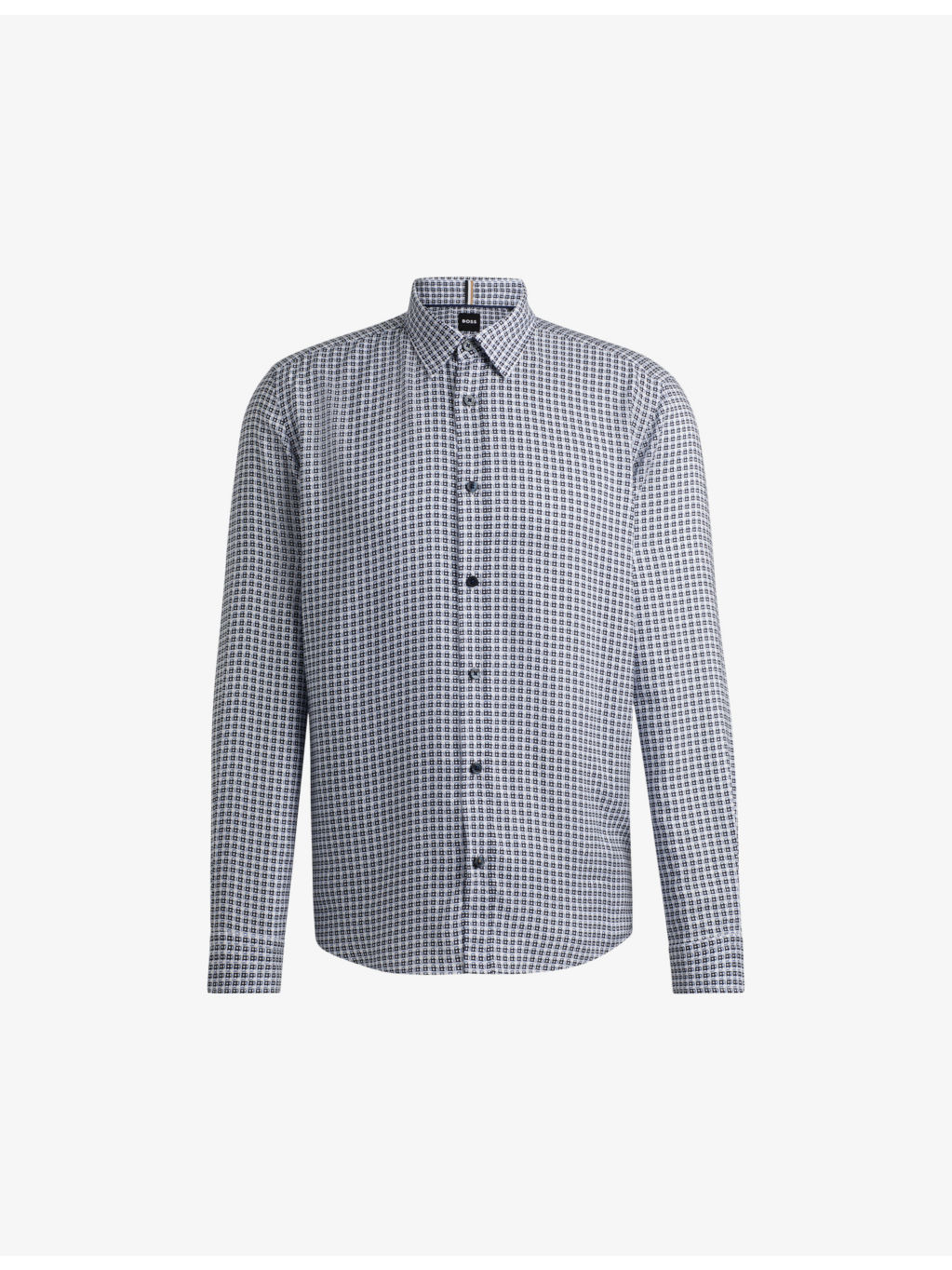 Regular-fit geometric-print chambray shirt - 1