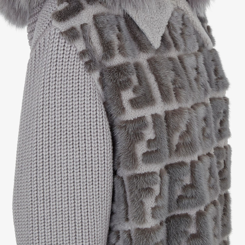 Knit and inlaid mink fur parka 3