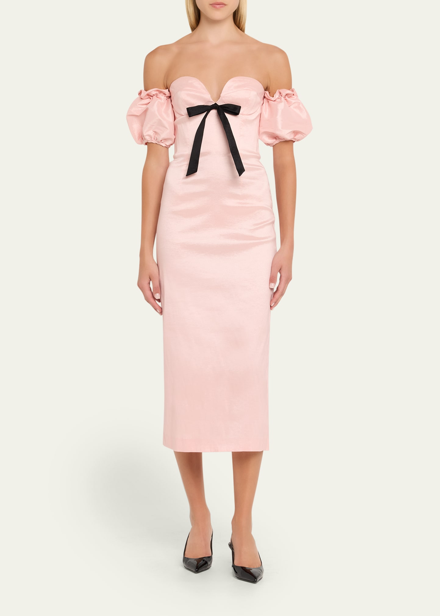 Stella Strapless Taffeta Midi Dress - 2