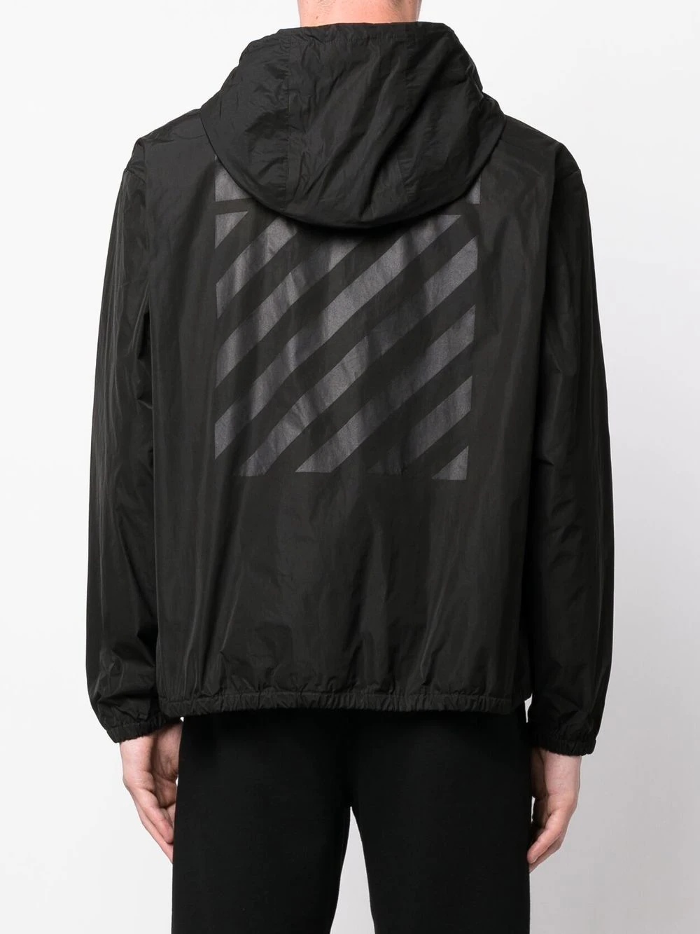 Diag-stripe hooded jacket - 4