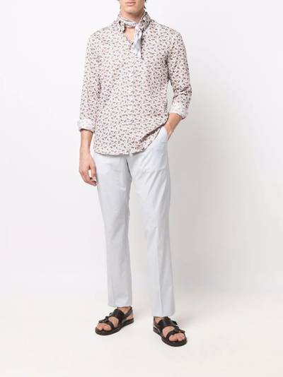 Etro pressed-crease cotton tailored trousers outlook