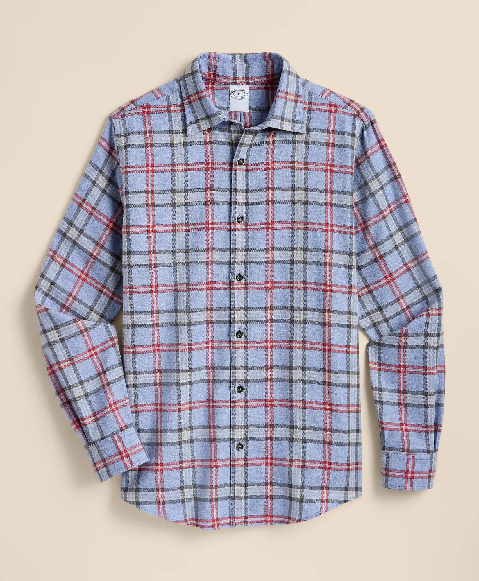 Cotton-Brushed Wool Tartan Sport Shirt - 1