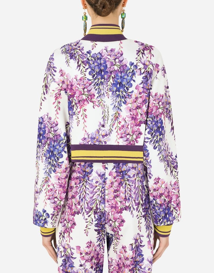 Jersey jacket with wisteria print - 2