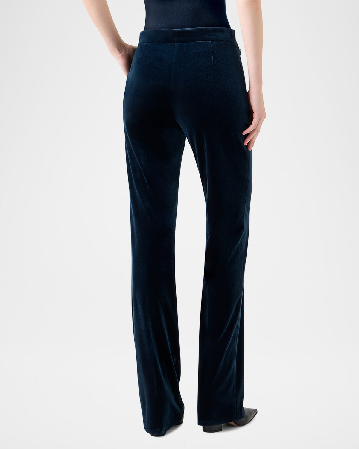 Carl Techno Velvet Stretch Straight-Leg Pants - 3