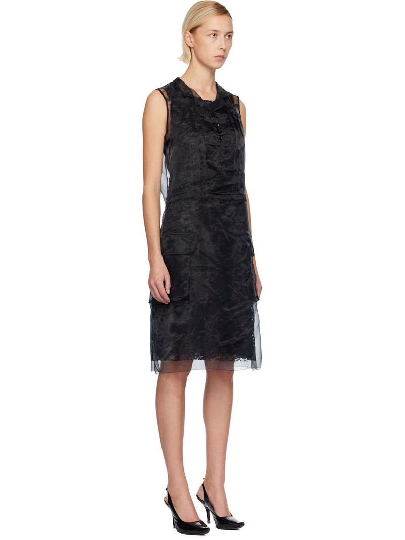 Black Sheer Tea Midi Dress 2