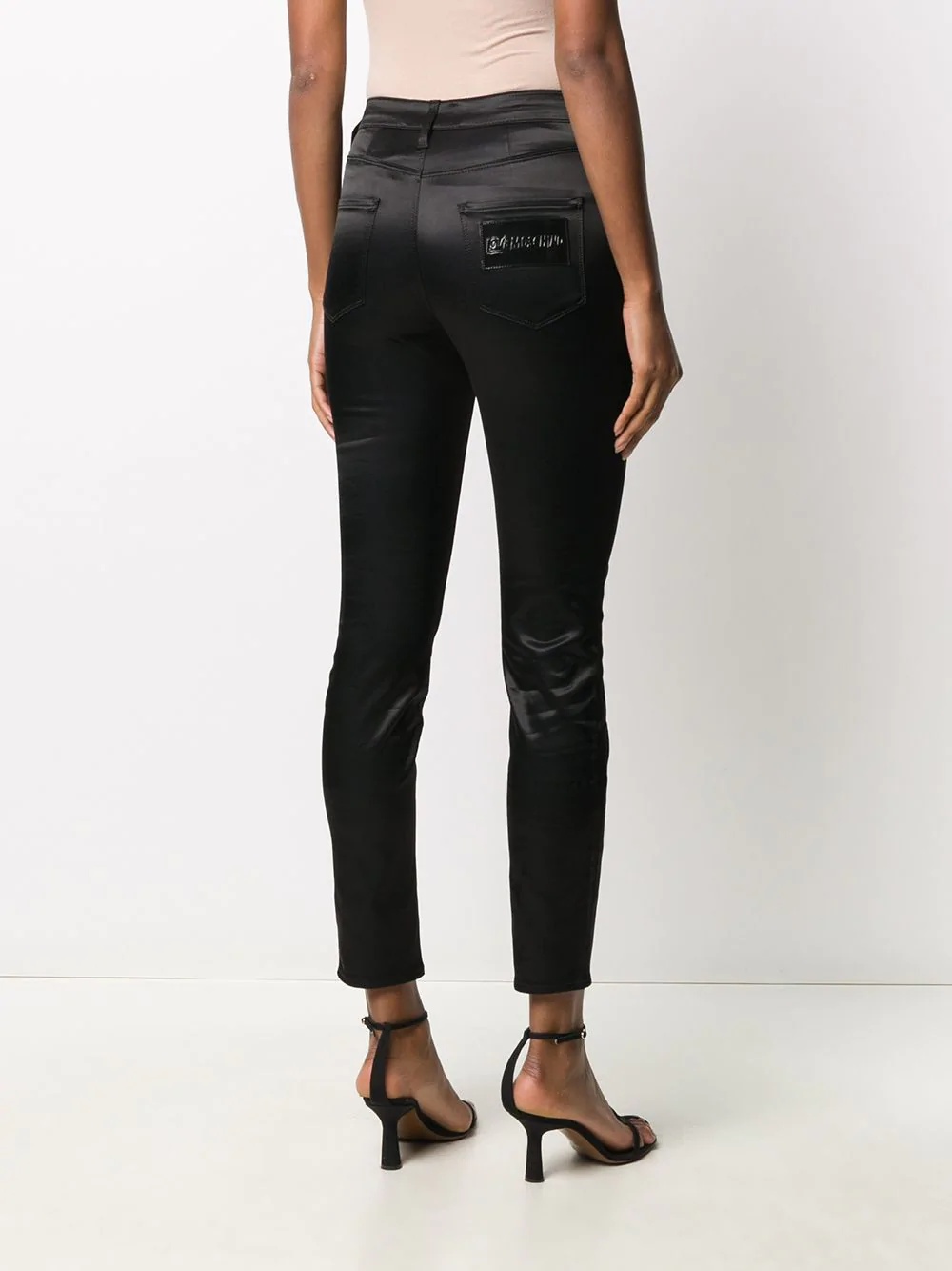 satin skinny trousers - 4