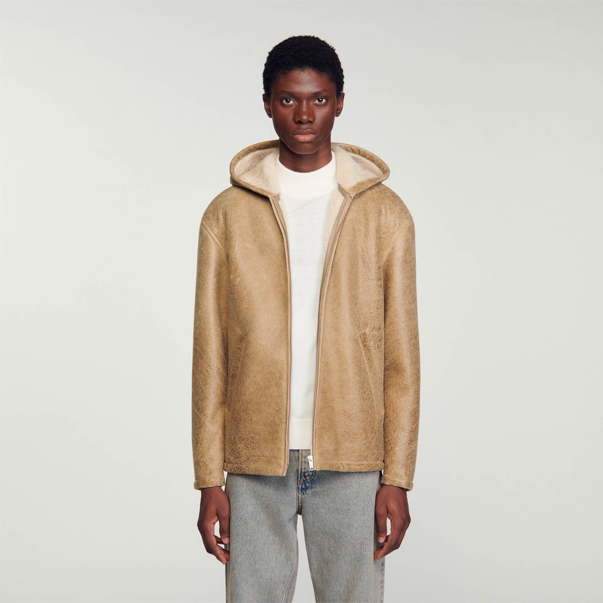 WOOLLEN LEATHER JACKET - 5
